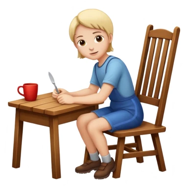 добавь к ним столик и стул  sticker