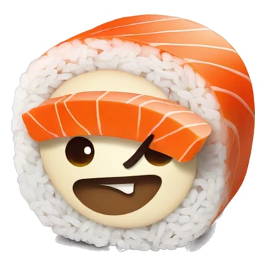 sushi emoji with  face sticker