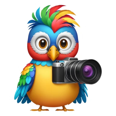 bird with a camera sticker