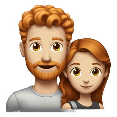 Ginger haired man with brunette haired woman sticker