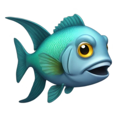 a fish with cal sticker