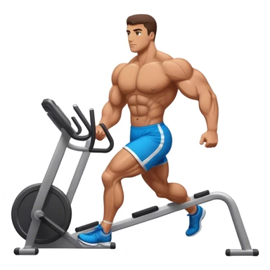 bodybuilder cardio in gym sticker