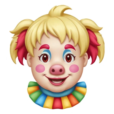 pig blonde clown sticker