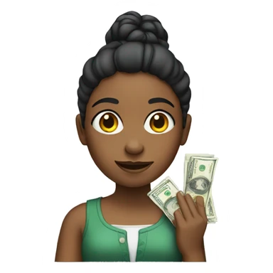 A girl with money sticker