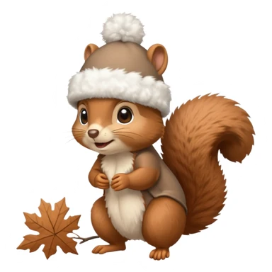 Snow Hat squirrel sticker