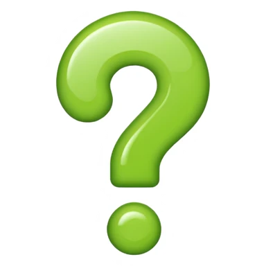 make question sign inlight green color emoji sticker