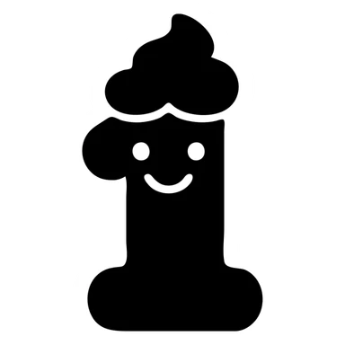 Cute number 1 emoji with whipped cream top, softcore aesthetic, smiley face sticker