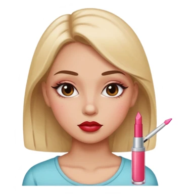 Girl with lipgloss with side eye look sticker