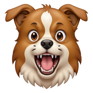 A close-up of a dog's mouth, showing sharp teeth and foam spraying out, looking wild and aggressive sticker