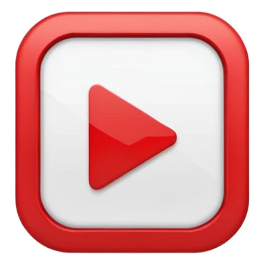 red and white play button minimalist sticker