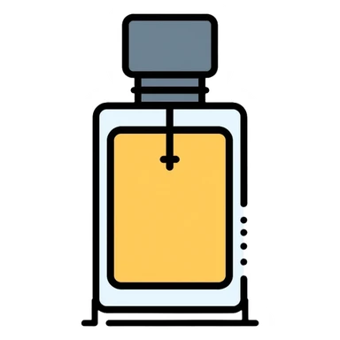 modern cologne bottle with rectangular shape sticker