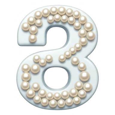 Number six decorated with shiny pearls sticker