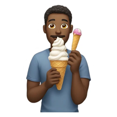 Man eating ice cream sticker