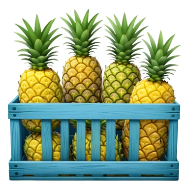 pineapples in a blue crate sticker