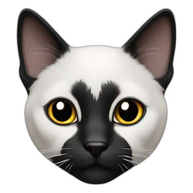 Black and white cat with black nose sticker