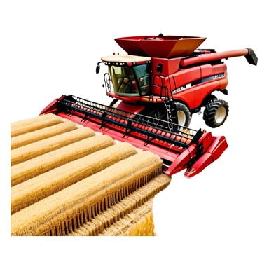 Case IH Axial-Flow 8250 (2022) – Cinematic-realistic Case IH Axial-Flow 8250 harvester, its deep red body towering over endless wheat fields. The massive cutting header slices through golden crops, sending a steady stream of grain into the bin as dust and chaff swirl in the afternoon sun. sticker