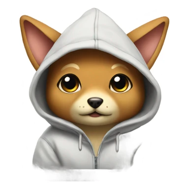 Evee wearing a hoodie sticker