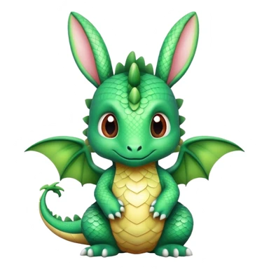 Baby dragon with bunny ears and tiny wings sticker