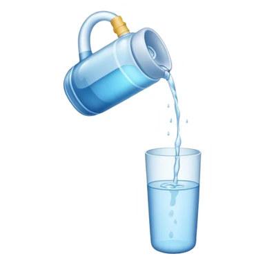 bottle of water pouring out --no glas sticker