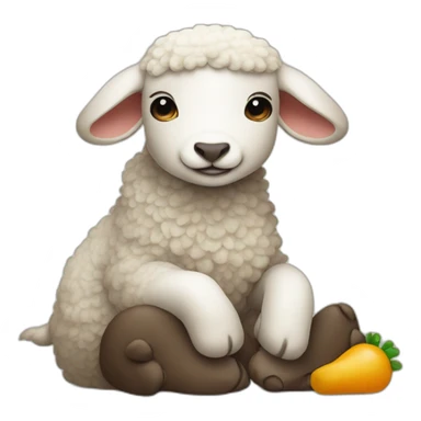 Lamb eating bear sticker