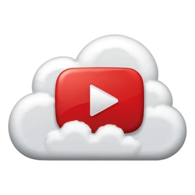 A cloud with a YouTube play button symbol inside it, representing views on YouTube sticker