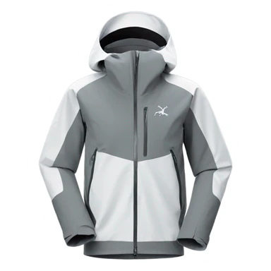 grey white Arcteryx jacket with no hood sticker