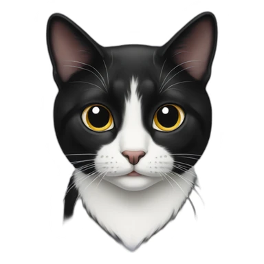 Tuxedo Cat with black nose sticker