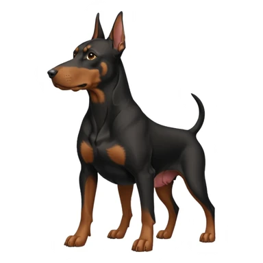 Dobermann on cropped ears sticker