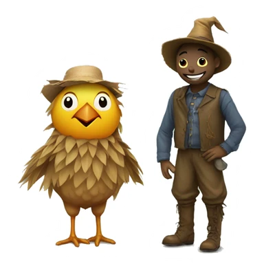 pigeםn and scarecrow sticker