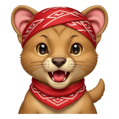 Fossa animal with a red bandana on its head screams sticker