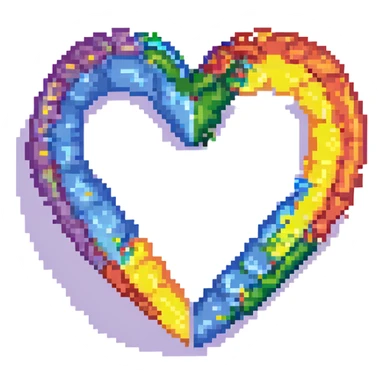 heart in rainbow pride colors, simple and bold, no text sticker