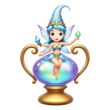 Fairy genie in lamp  sticker