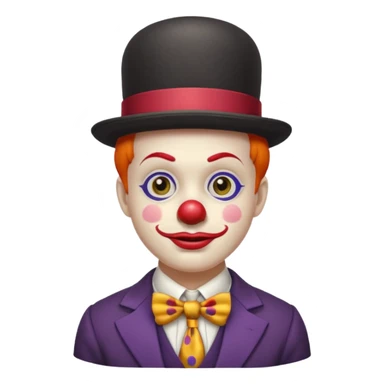Clown in bowler hat & long tie sticker