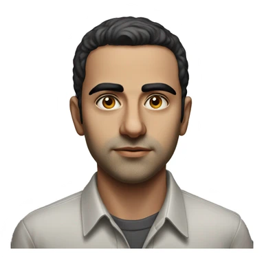 guy 20 years old iranian in 1970 photorealistic serious sticker