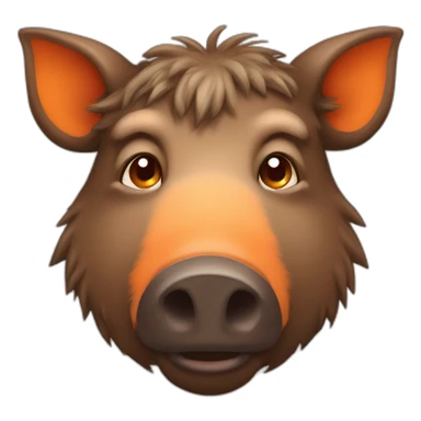 brown boar with orange cheeks sticker
