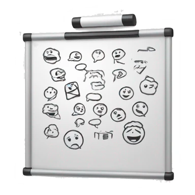 Whiteboard that has been drawn all over  sticker