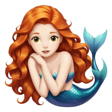 pretty ginger woman mermaid sticker