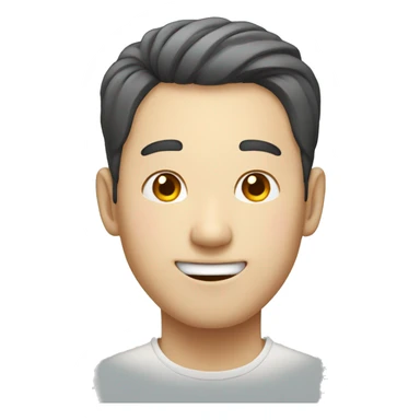 Smiling Korean Man have a open-eyed sticker