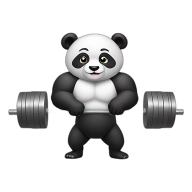 Panda who do weightlifting  sticker