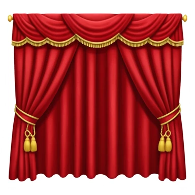 Simple, opened red curtains with black background  sticker