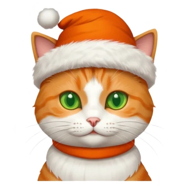 Un gato con gorro navideño sticker