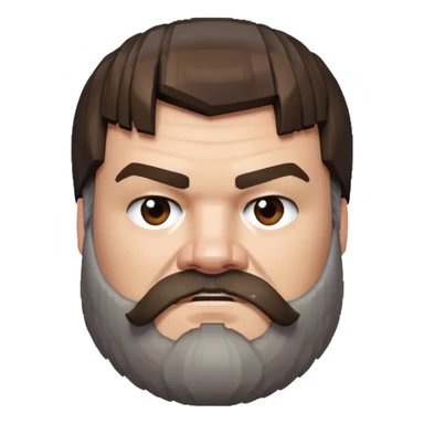 Jack black as steve from minecraft with a big white beard  sticker