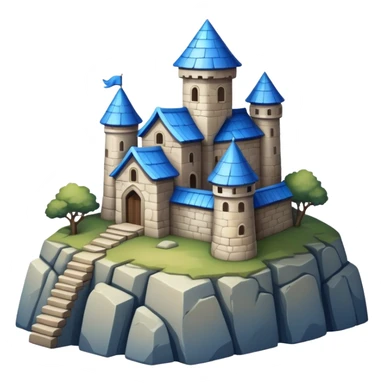 blue-roofed fortress on the rock sticker