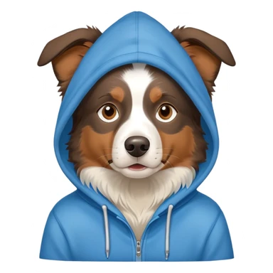 australian sheperd wearing a hoodie sticker