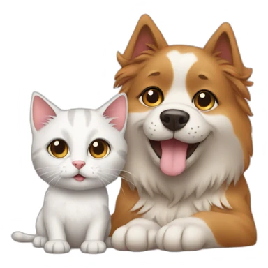 Dog love cat sticker