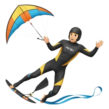 Kiterman en el aire ,caucasico con traje neopreno y casco negro, haciendo un down loop con el kite 13 metros sticker