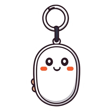 A small digital gadget with an AI chip, designed as a cute decorative keychain sticker