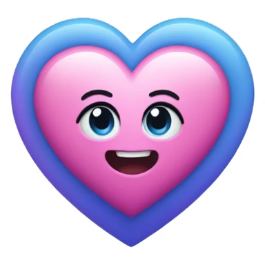 Heart with pink purple and blue colours sticker