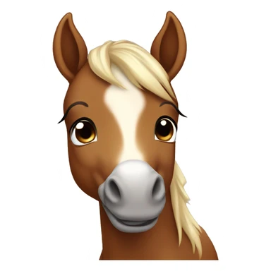 cute brown baby horse with light colored muzzle sticker