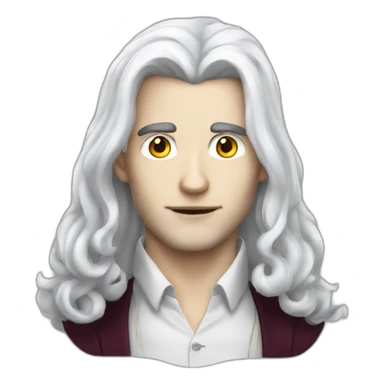 vampire librarian with blue eyes and long white hair handsome male sticker